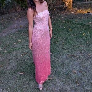 Lillie Rubin Strapless Pink Sequin Gown